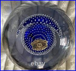 Exquisite Paperweight Glass Sculpture by Val Saint Lambert Blue & Clear Signed