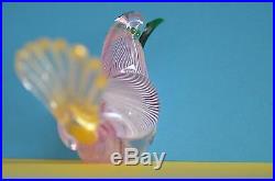 Extremely Rare Vtg Murano Paperweight Art Glass Pink & Gold Pigeon Bird Italy