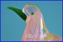 Extremely Rare Vtg Murano Paperweight Art Glass Pink & Gold Pigeon Bird Italy