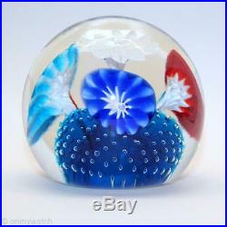 FINE Vtg MURANO FRATELLi TOSO Art GLaSs Paperweight Floral FABULOUS COLOR