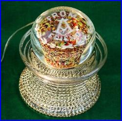 FROM A FRIEND Gentile Glass Paperweight with Lighted Antique Ornate Glass Base