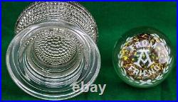 FROM A FRIEND Gentile Glass Paperweight with Lighted Antique Ornate Glass Base