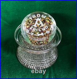 FROM A FRIEND Gentile Glass Paperweight with Lighted Antique Ornate Glass Base