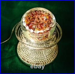 FROM A FRIEND Gentile Glass Paperweight with Lighted Antique Ornate Glass Base