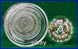 FROM A FRIEND Gentile Glass Paperweight with Lighted Antique Ornate Glass Base