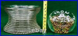 FROM A FRIEND Gentile Glass Paperweight with Lighted Antique Ornate Glass Base