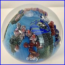 Fabulous Josh Simpson Art Glass 4.25planet Paperweight