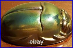 Favrile Scarab Art Glass Paperweight Tiffany Style by Oakbrook-Esser