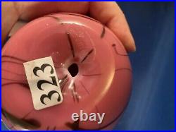 Fenton Art Glass Fetty/Barber Rosalene (Pink/ Mauve) Black Hanging Heart Egg