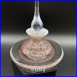 Fine Studio Art Glass Perfume Empty Bottle Dotted Iridescent Paperweight 3T 4W