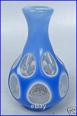 Fine Vintage Double Overlay Glass Paperweight Bottle / Vase Murano Bohemian GL