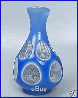 Fine Vintage Double Overlay Glass Paperweight Bottle / Vase Murano Bohemian GL