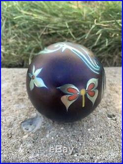 Flash SaleVintage Signed 81 Correia Iridescent Butterfly Paperweight