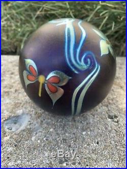 Flash SaleVintage Signed 81 Correia Iridescent Butterfly Paperweight