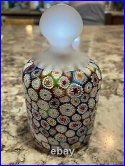 Fratelli Toso Murano Art Glass Millefiori Knob Paperweight Vintage Vtg