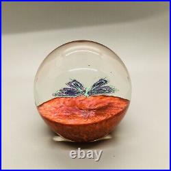 Fred Wilkerson Flying Butterfly with W In Glass Paperweight Signed/Dated 2015