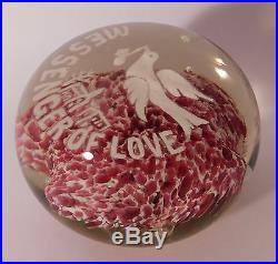 GLORIOUS Vintage MESSENGER OF LOVE Frit ArtGlass Paperweight by Edward Rithner