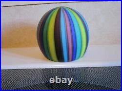 GORGEOUS Vintage Murano Fratelli Toso Rainbow Ribbons Canes Paperweight Italy