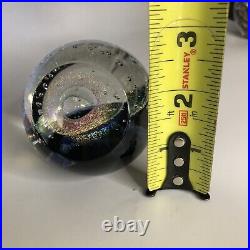 Galaxy Orb 3 Swirls Of Dichroic Glass World Paperweight Signed Garrelts Glass