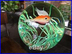Genuine Vintage Murano Cenedese Single Fish Globe Paperweight