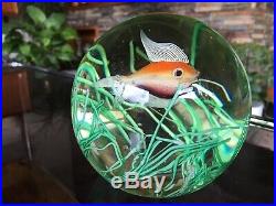 Genuine Vintage Murano Cenedese Single Fish Globe Paperweight