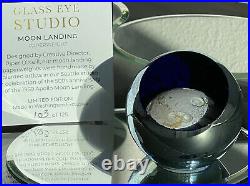 Glass Eye Studio Limited Edition #103/125 Moon Landing Art Glass Paperweight NIB