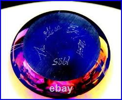 Glass Eye Studio Msh Signed Iridescent Spots Round 2 7/8 Paperweight 1985