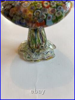 Glass Mushroom Murano Millefiori art mushroom paperweight Rare! Has original sti