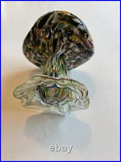 Glass Mushroom Murano Millefiori art mushroom paperweight Rare! Has original sti