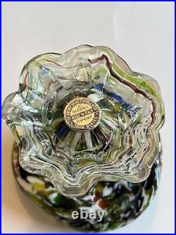 Glass Mushroom Murano Millefiori art mushroom paperweight Rare! Has original sti