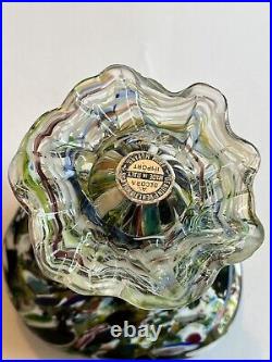 Glass Mushroom Murano Millefiori art mushroom paperweight Rare! Has original sti