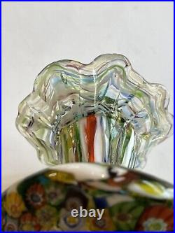 Glass Mushroom Murano Millefiori art mushroom paperweight Rare! Has original sti