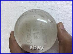 Glass Paper Weight Orient Fire Insurance Company Rare India Old Vintage