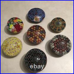 Glass Paperweight Lot of 7 Various Multicolor Colorful Pieces