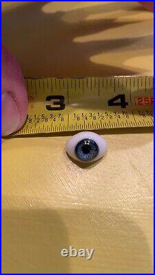 Gorgeous Antique Oval Blue Paperweight Glass Eyes With High Domes