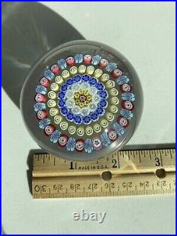 Gorgeous BACCARAT Vintage Concentric MILLEFIORI Dated Cane Glass PAPERWEIGHT