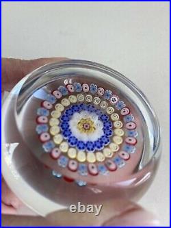 Gorgeous BACCARAT Vintage Concentric MILLEFIORI Dated Cane Glass PAPERWEIGHT