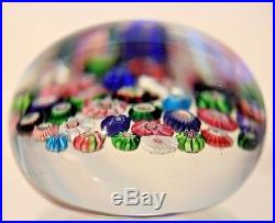 Gorgeous CLICHY Millefiori 37 CANES with Double CLICHY ROSES Art Glass PAPERWEIGHT