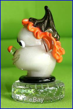 Great! Vintage Mid Century Modern BARBINI CLOWN Murano Glass Paperweight Perfect