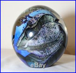 HUGE vintage signed Randy Strong 88 blown art studio dimensional egg paperweight