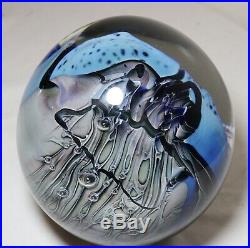 HUGE vintage signed Randy Strong 88 blown art studio dimensional egg paperweight