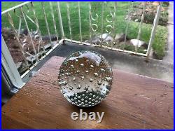 Hand Blown Glass Bullicante Controlled Bubble Paper Weight / Newel Post Finial