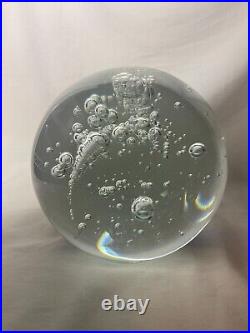 Huge Clear Glass Bubble Paperweight 6 Crystal Ball Murano Style Large 12 Lb 13