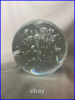 Huge Clear Glass Bubble Paperweight 6 Crystal Ball Murano Style Large 12 Lb 13