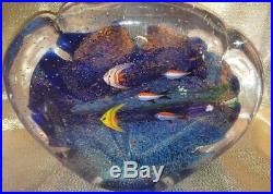 Huge, Heavy Vintage Art Glass Fish Aquarium Paperweight MURANO 10×7.5 Inches