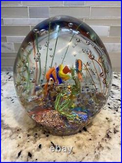 Huge Vintage Heavy Murano 8 Pounds! Art Glass Fish Aquarium Sculpture