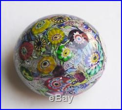 Huge Vintage Magnum Murano Millifiori End-Of-Day Lampwork Paperweight