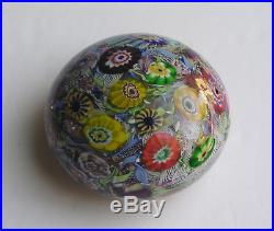 Huge Vintage Magnum Murano Millifiori End-Of-Day Lampwork Paperweight