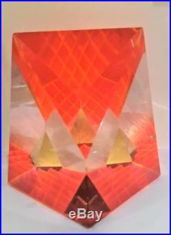 Jak Brewer Paperweight Glass Prisms Handcrafted Pyramid Vtg Piedmont Craftsmen