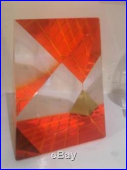 Jak Brewer Paperweight Glass Prisms Handcrafted Pyramid Vtg Piedmont Craftsmen